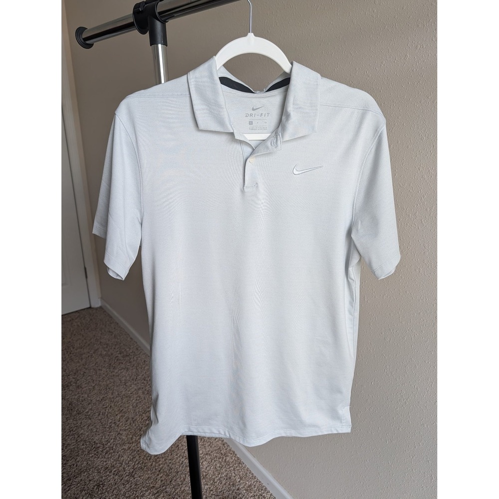 Nike Mens Dri-FIT Polo Shirt Light Grey Short Sleeve Golf Top Size S 445591-052